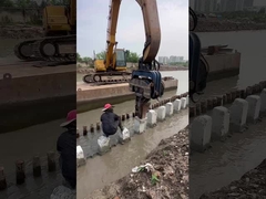 Bate-estacas hidráulico para construção de rios