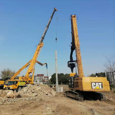 High Frequency Excavator Pile Driver - 15m Pile Length & 40 Ton Heavy-Duty Application