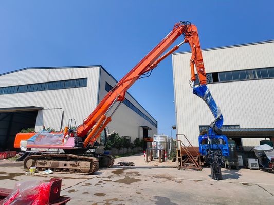 Bate-estaca vibratória de alta frequência – Sistema de fusão de fluxo de bomba dupla e design compacto para fazendas solares